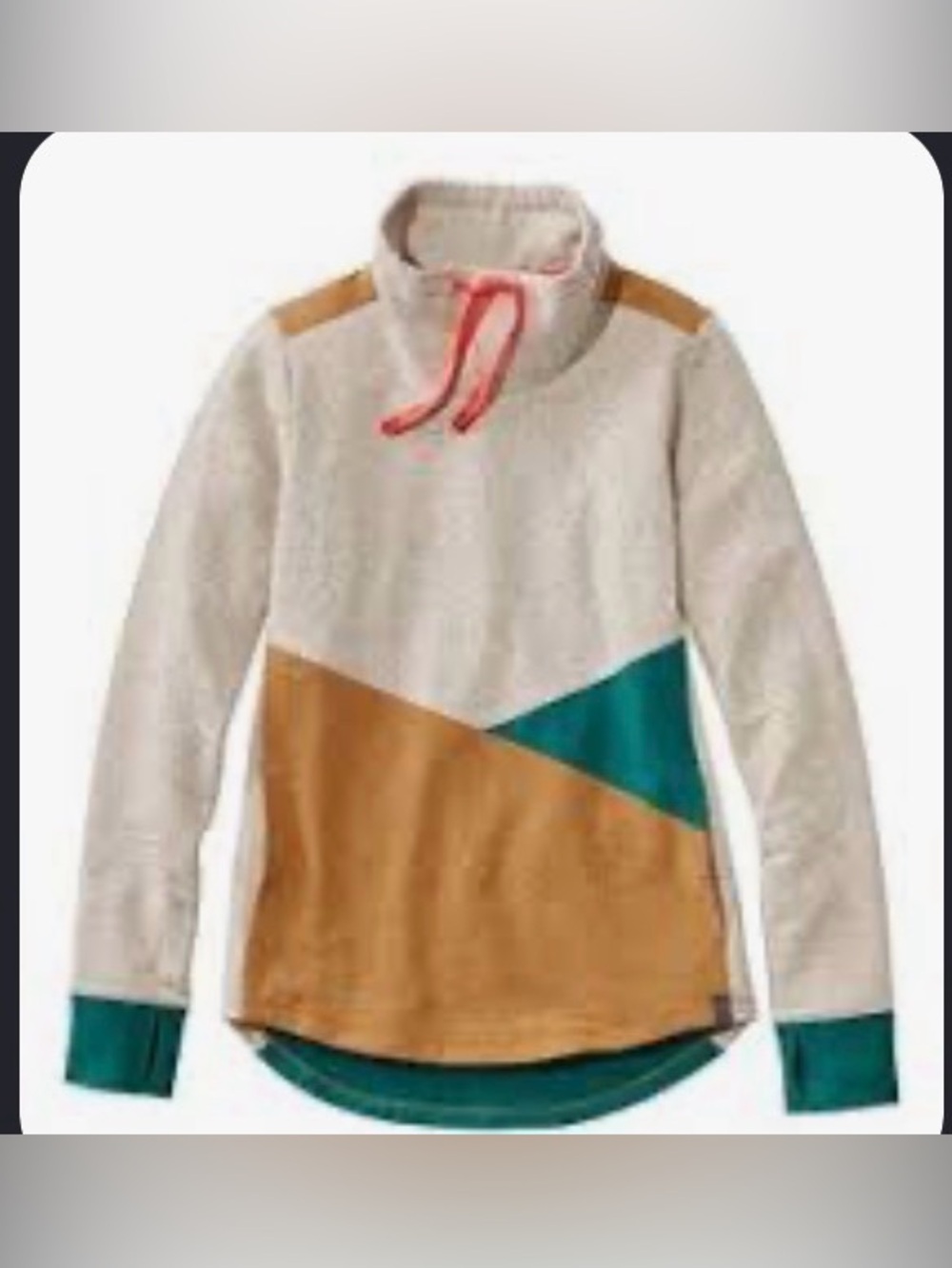 L.L. Bean Women’s Cozy Mixed Media Colorblock Sweatshirt Size XL